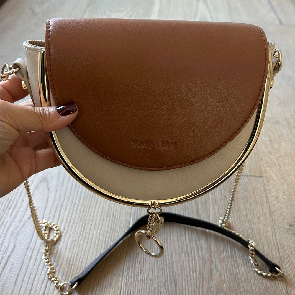 See by Chloé Brown and Cream Crossbody Bag